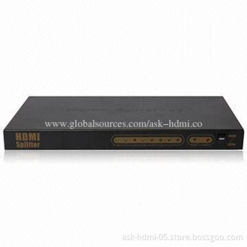 8-port HDMI Splitter, 1x8, 1080P with 5V DC/3A Power Supply